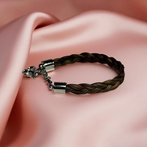 Child Mustang Horse Hair Bracelet with Charm – Ready to Ship (6"–7") - Picture 2 of 4